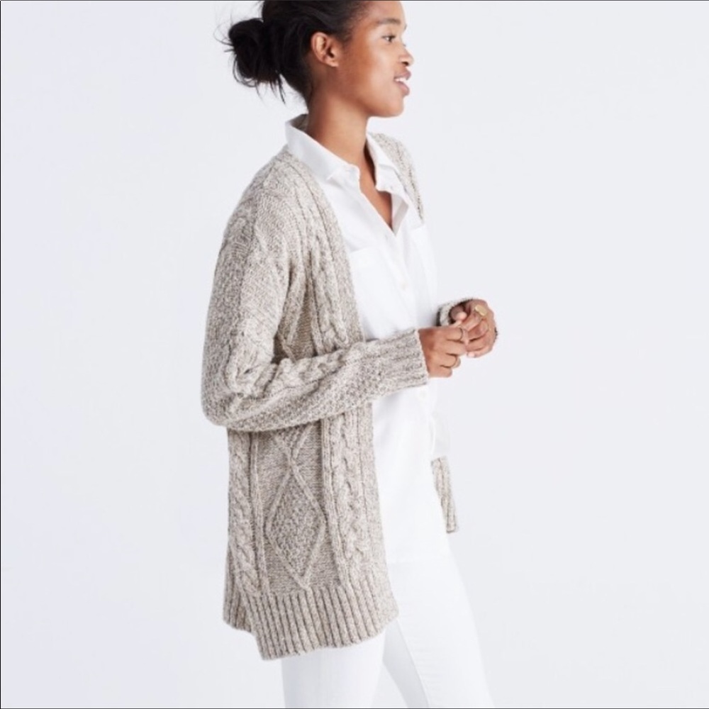Madewell cableknit cardigan sweater S chunky